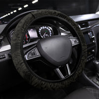 Monstera Plumeria Flowers Olive Green Steering Wheel Cover Polynesian Pattern LT01 Universal Fit Green - Polynesian Pride
