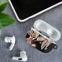 Monstera Plumeria Flowers Orange AirPods Case Polynesian Pattern LT01 - Polynesian Pride