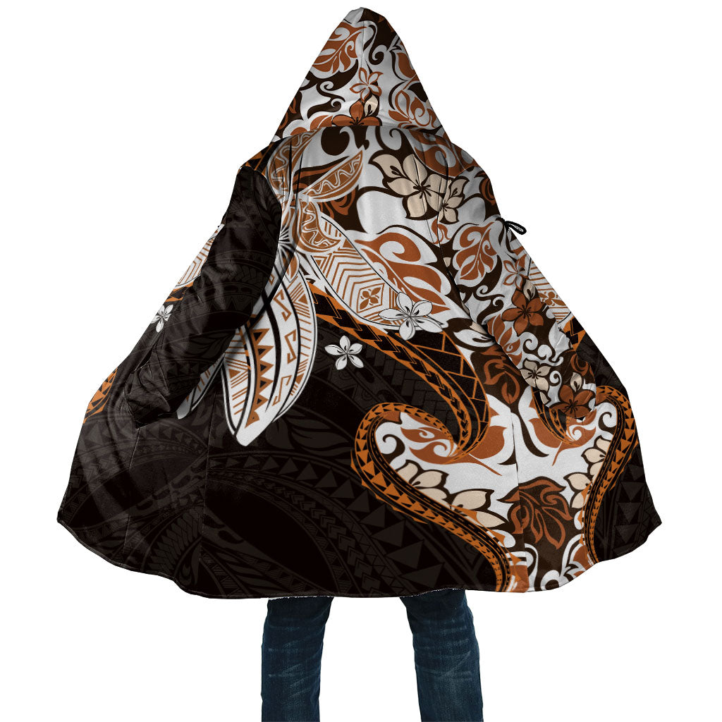 Monstera Plumeria Flowers Orange Cloak Polynesian Pattern LT01 Unisex Orange - Polynesian Pride