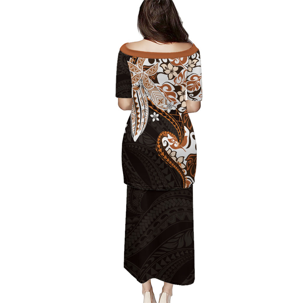 Monstera Plumeria Flowers Orange Family Matching Puletasi and Hawaiian Shirt Polynesian Pattern LT01 - Polynesian Pride