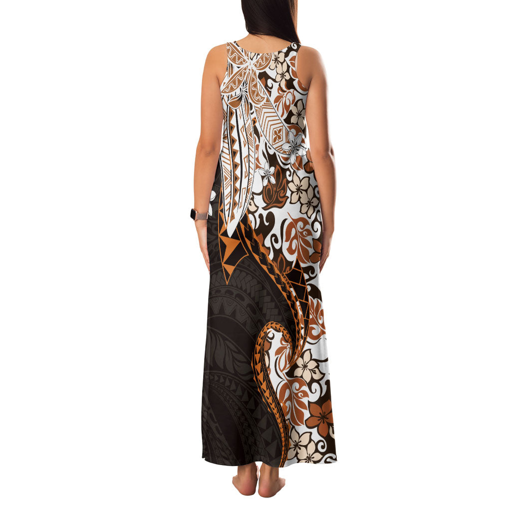Monstera Plumeria Flowers Orange Family Matching Tank Maxi Dress and Hawaiian Shirt Polynesian Pattern LT01 - Polynesian Pride