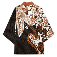Monstera Plumeria Flowers Orange Kimono Polynesian Pattern LT01 - Polynesian Pride