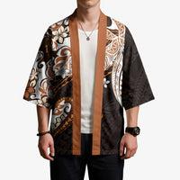 Monstera Plumeria Flowers Orange Kimono Polynesian Pattern LT01 - Polynesian Pride