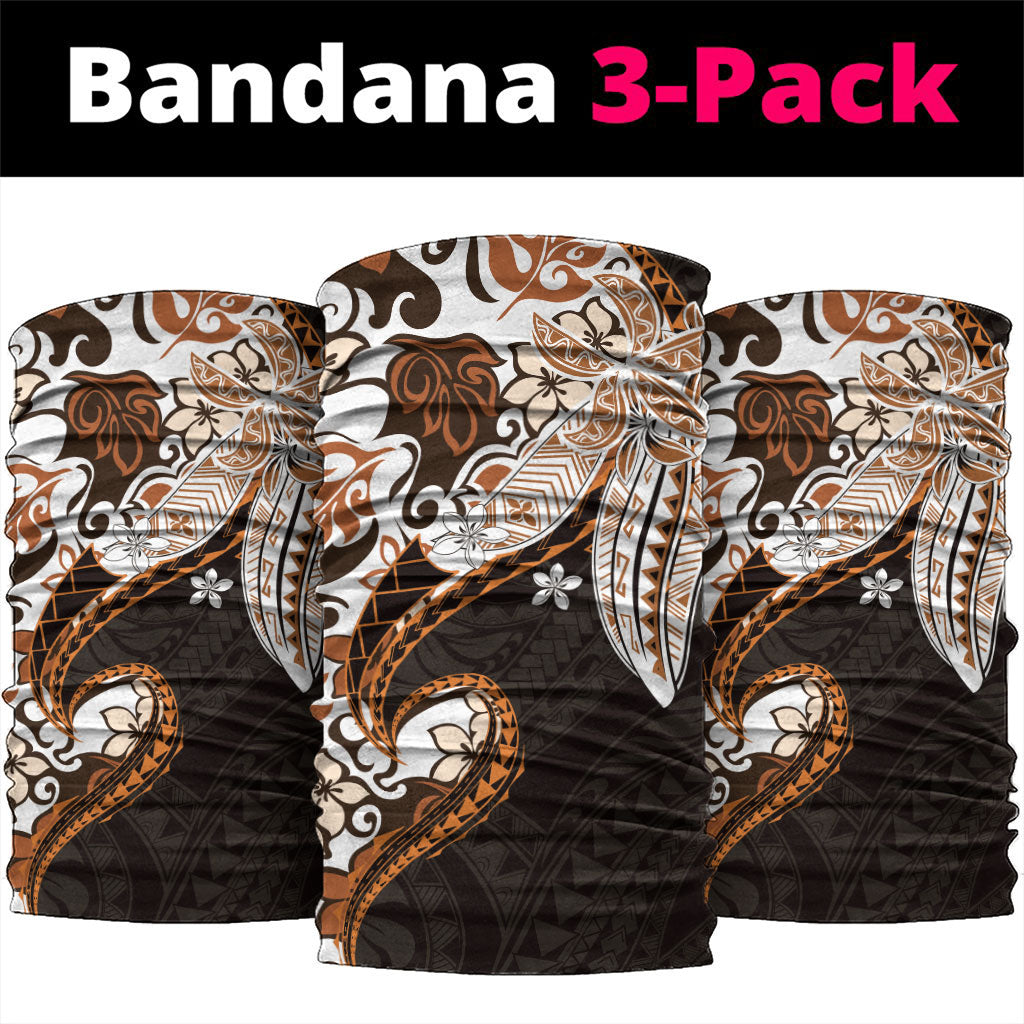 Monstera Plumeria Flowers Orange Neck Gaiter Polynesian Pattern LT01 package One Size: 25*50cm Orange - Polynesian Pride