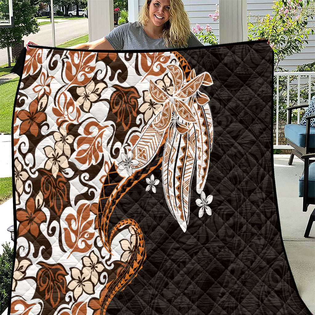 Monstera Plumeria Flowers Orange Quilt Polynesian Pattern LT01 Orange - Polynesian Pride