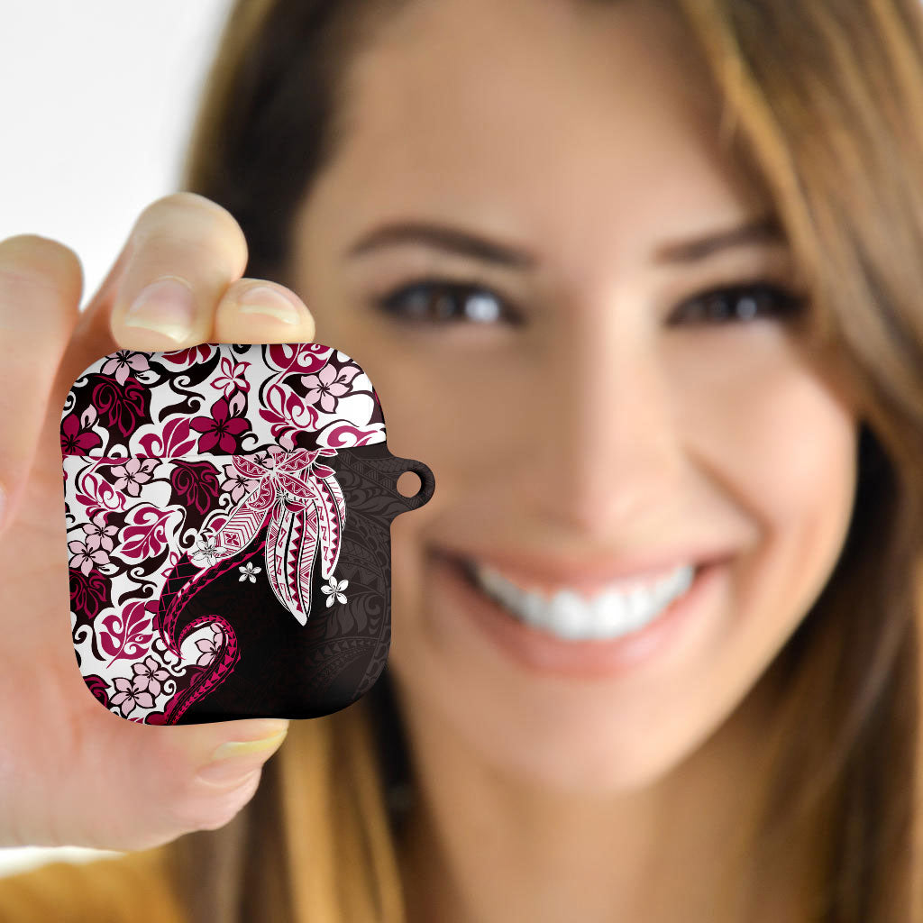 Monstera Plumeria Flowers Pink AirPods Case Polynesian Pattern LT01 - Polynesian Pride