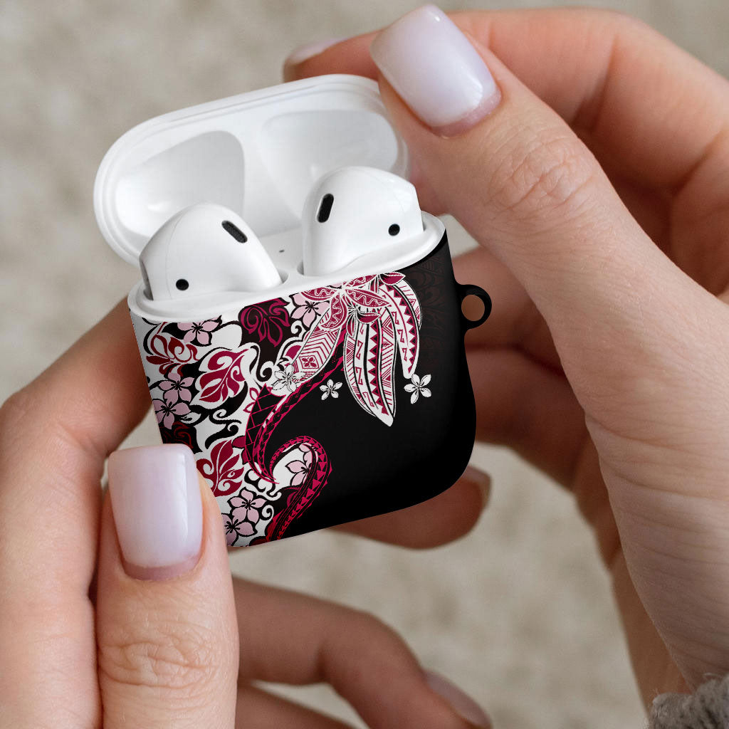 Monstera Plumeria Flowers Pink AirPods Case Polynesian Pattern LT01 - Polynesian Pride