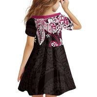 Monstera Plumeria Flowers Pink Family Matching Off The Shoulder Long Sleeve Dress and Hawaiian Shirt Polynesian Pattern