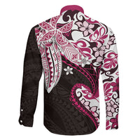 Monstera Plumeria Flowers Pink Family Matching Puletasi and Hawaiian Shirt Polynesian Pattern LT01 - Polynesian Pride
