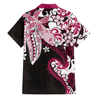 Monstera Plumeria Flowers Pink Family Matching Summer Maxi Dress and Hawaiian Shirt Polynesian Pattern LT01 - Polynesian Pride