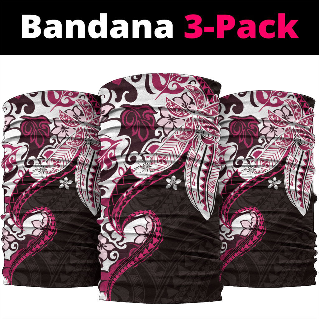 Monstera Plumeria Flowers Pink Neck Gaiter Polynesian Pattern LT01 package One Size: 25*50cm Pink - Polynesian Pride
