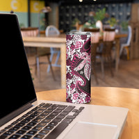 Monstera Plumeria Flowers Pink Skinny Tumbler Polynesian Pattern LT01 - Polynesian Pride