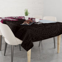 Monstera Plumeria Flowers Pink Tablecloth Polynesian Pattern