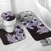 Monstera Plumeria Flowers Purple Bathroom Set Polynesian Pattern LT01 Mat Set Only (3 pcs) One Size Purple - Polynesian Pride
