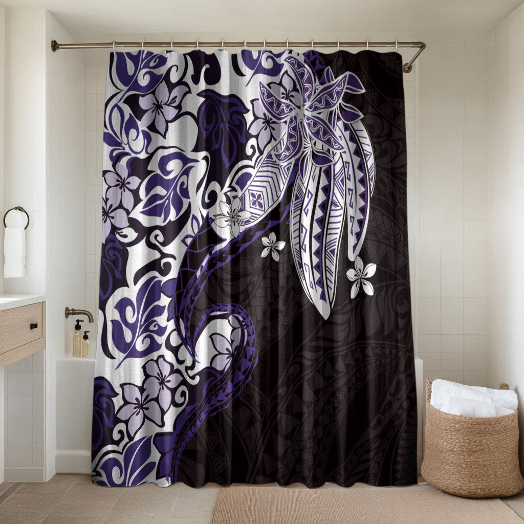 Monstera Plumeria Flowers Purple Bathroom Set Polynesian Pattern LT01 Shower Curtain Only Purple - Polynesian Pride