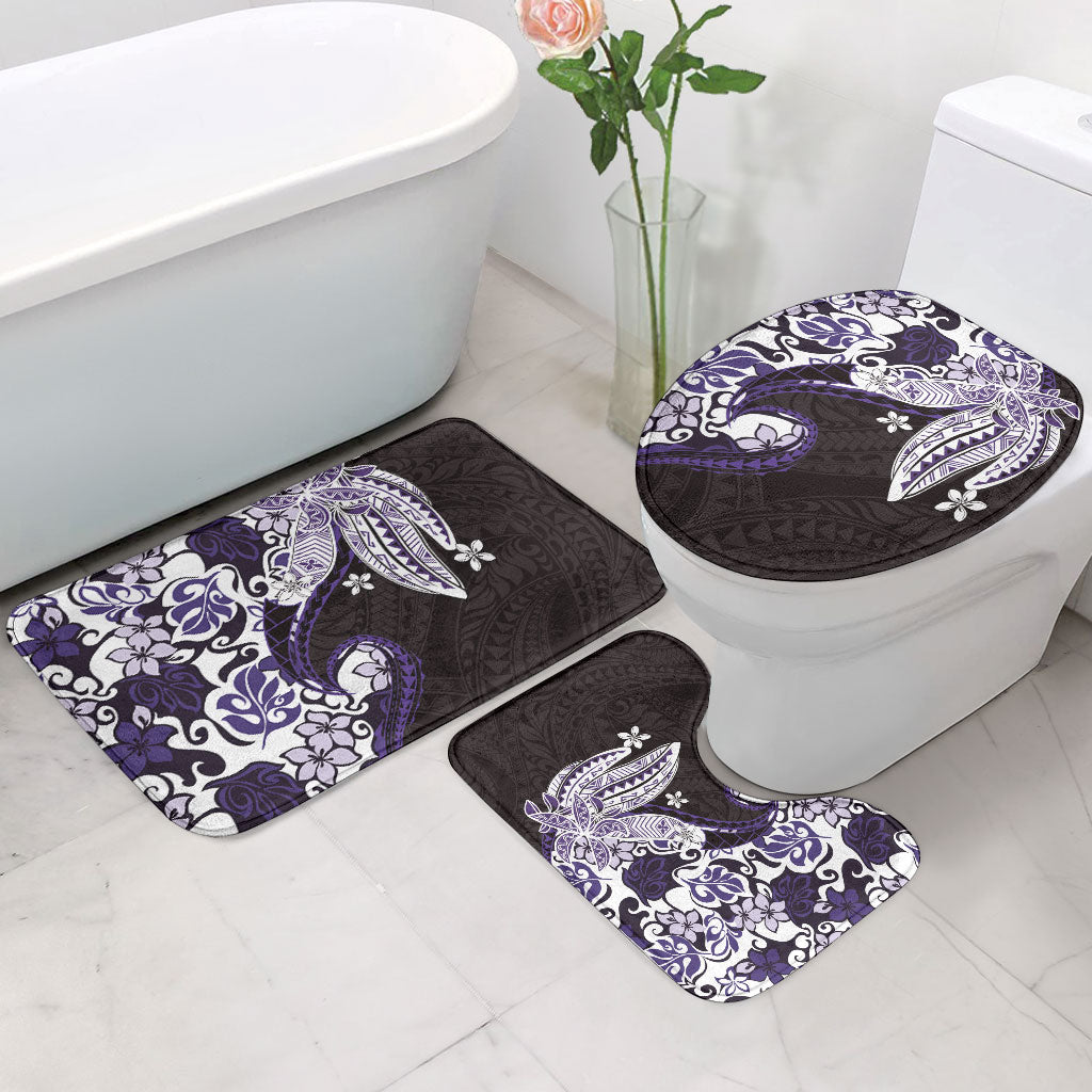 Monstera Plumeria Flowers Purple Bathroom Set Polynesian Pattern LT01 - Polynesian Pride