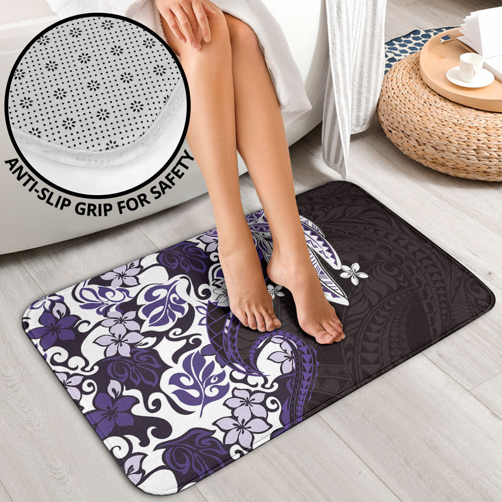 Monstera Plumeria Flowers Purple Bathroom Set Polynesian Pattern LT01 - Polynesian Pride