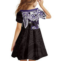 Monstera Plumeria Flowers Purple Family Matching Off Shoulder Maxi Dress and Hawaiian Shirt Polynesian Pattern LT01 - Polynesian Pride