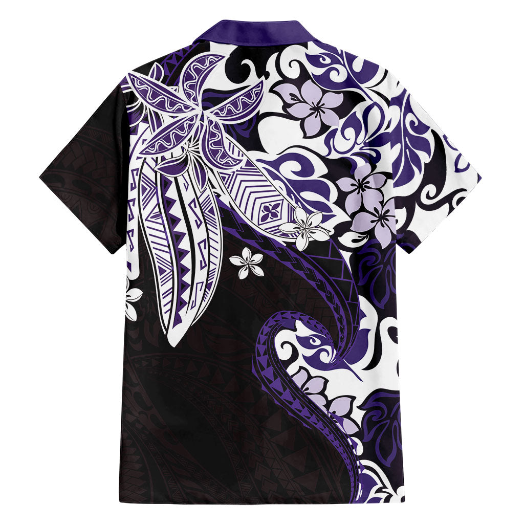 Monstera Plumeria Flowers Purple Family Matching Summer Maxi Dress and Hawaiian Shirt Polynesian Pattern LT01 - Polynesian Pride