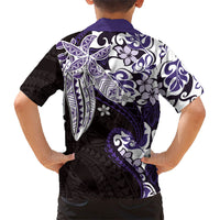 Monstera Plumeria Flowers Purple Hawaiian Shirt Polynesian Pattern