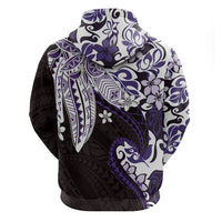 Monstera Plumeria Flowers Purple Hoodie Polynesian Pattern LT01 - Polynesian Pride