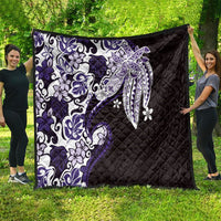 Monstera Plumeria Flowers Purple Quilt Polynesian Pattern LT01 - Polynesian Pride