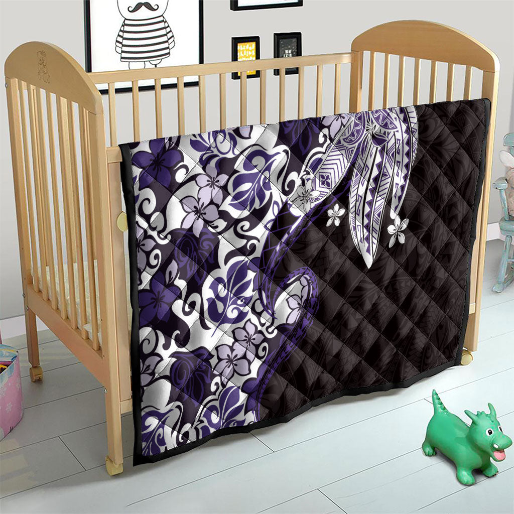 Monstera Plumeria Flowers Purple Quilt Polynesian Pattern LT01 - Polynesian Pride
