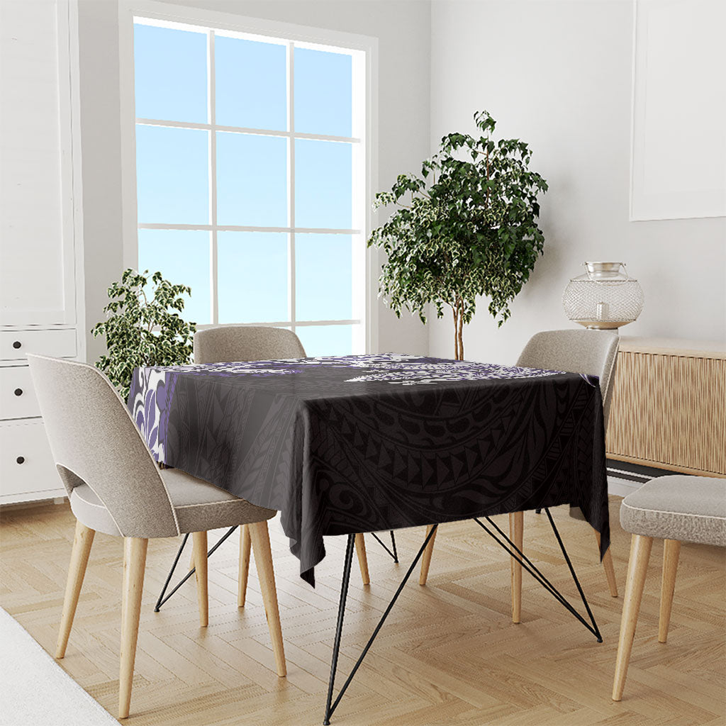 Monstera Plumeria Flowers Purple Tablecloth Polynesian Pattern LT01 - Polynesian Pride