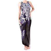 Monstera Plumeria Flowers Purple Tank Maxi Dress Polynesian Pattern LT01 Women Purple - Polynesian Pride