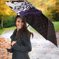 Monstera Plumeria Flowers Purple Umbrella Polynesian Pattern LT01 - Polynesian Pride