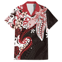 Monstera Plumeria Flowers Red Hawaiian Shirt Polynesian Pattern LT01 Red - Polynesian Pride
