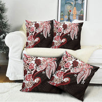 Monstera Plumeria Flowers Red Pillow Cover Polynesian Pattern LT01 - Polynesian Pride