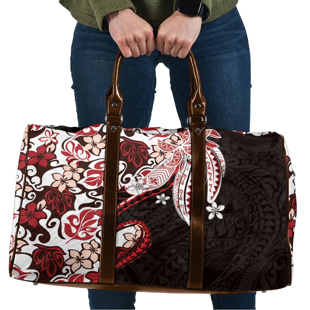 Monstera Plumeria Flowers Red Travel Bag Polynesian Pattern LT01 Red - Polynesian Pride