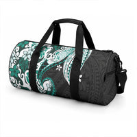 Monstera Plumeria Flowers Teal Duffle Bag Polynesian Pattern LT01 - Polynesian Pride