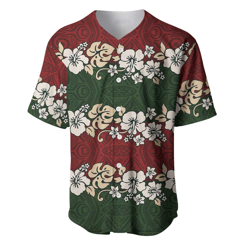 Hawaiian Hibiscus Christmas Color Baseball Jersey Unique