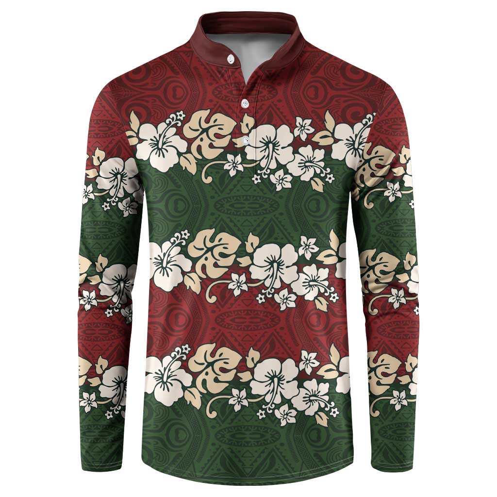 Hawaiian Hibiscus Christmas Color Button Sweatshirt Unique