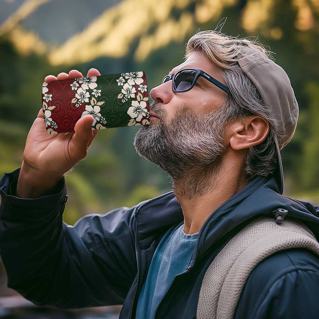 Hawaiian Hibiscus Christmas Color 4 in 1 Can Cooler Tumbler Unique