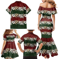 Hawaiian Hibiscus Christmas Color Family Matching Mermaid Dress and Hawaiian Shirt Unique