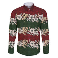 Hawaiian Hibiscus Christmas Color Family Matching Mermaid Dress and Hawaiian Shirt Unique