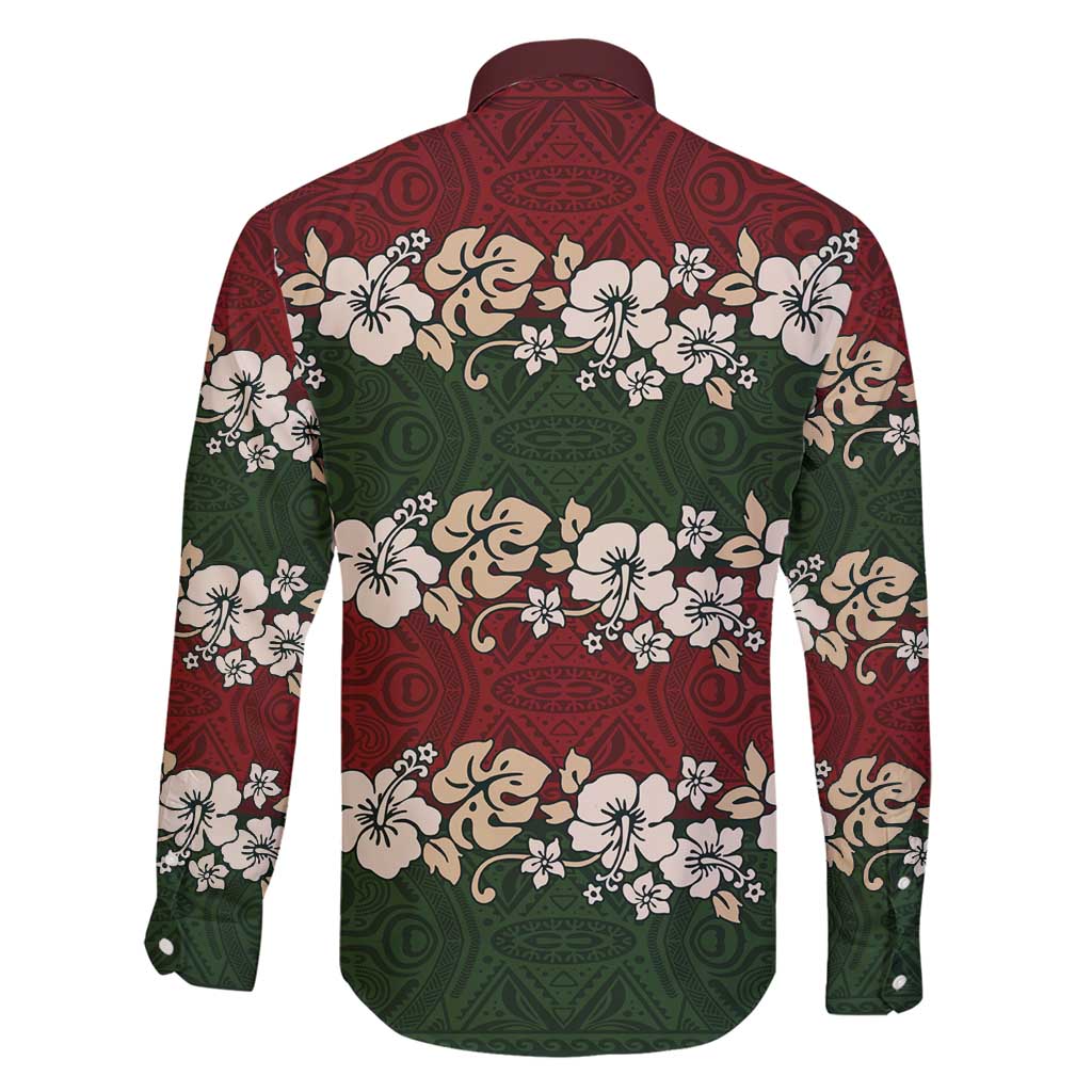 Hawaiian Hibiscus Christmas Color Family Matching Short Sleeve Bodycon Dress and Hawaiian Shirt Unique