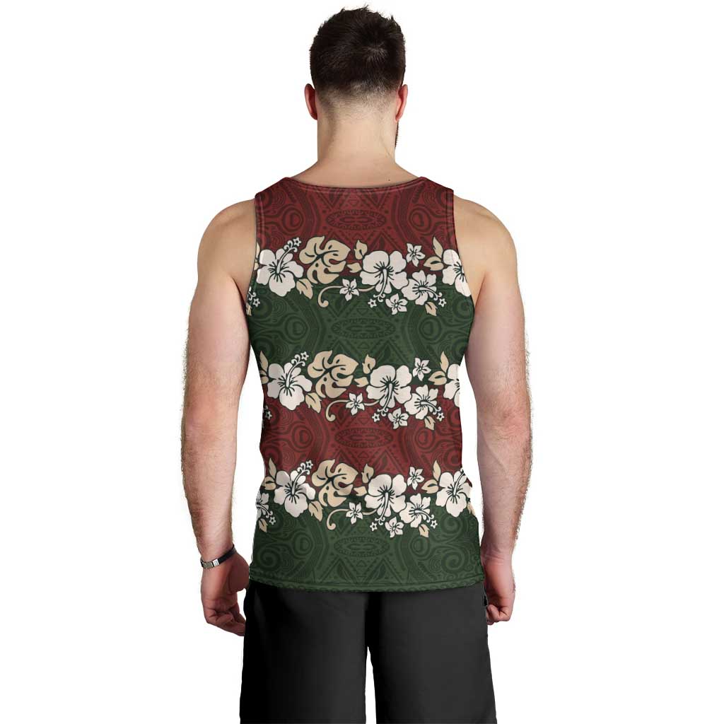 Hawaiian Hibiscus Christmas Color Men Tank Top Unique