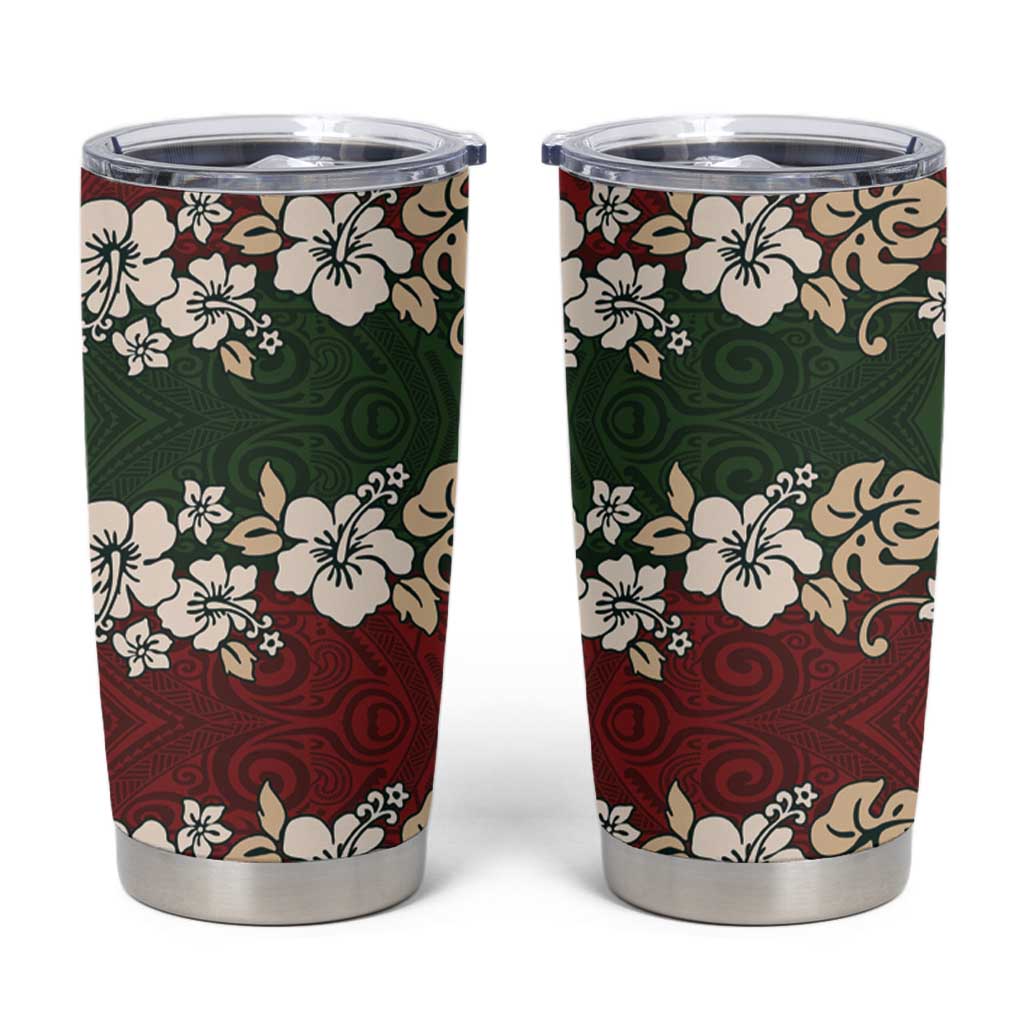 Hawaiian Hibiscus Christmas Color Tumbler Cup Unique