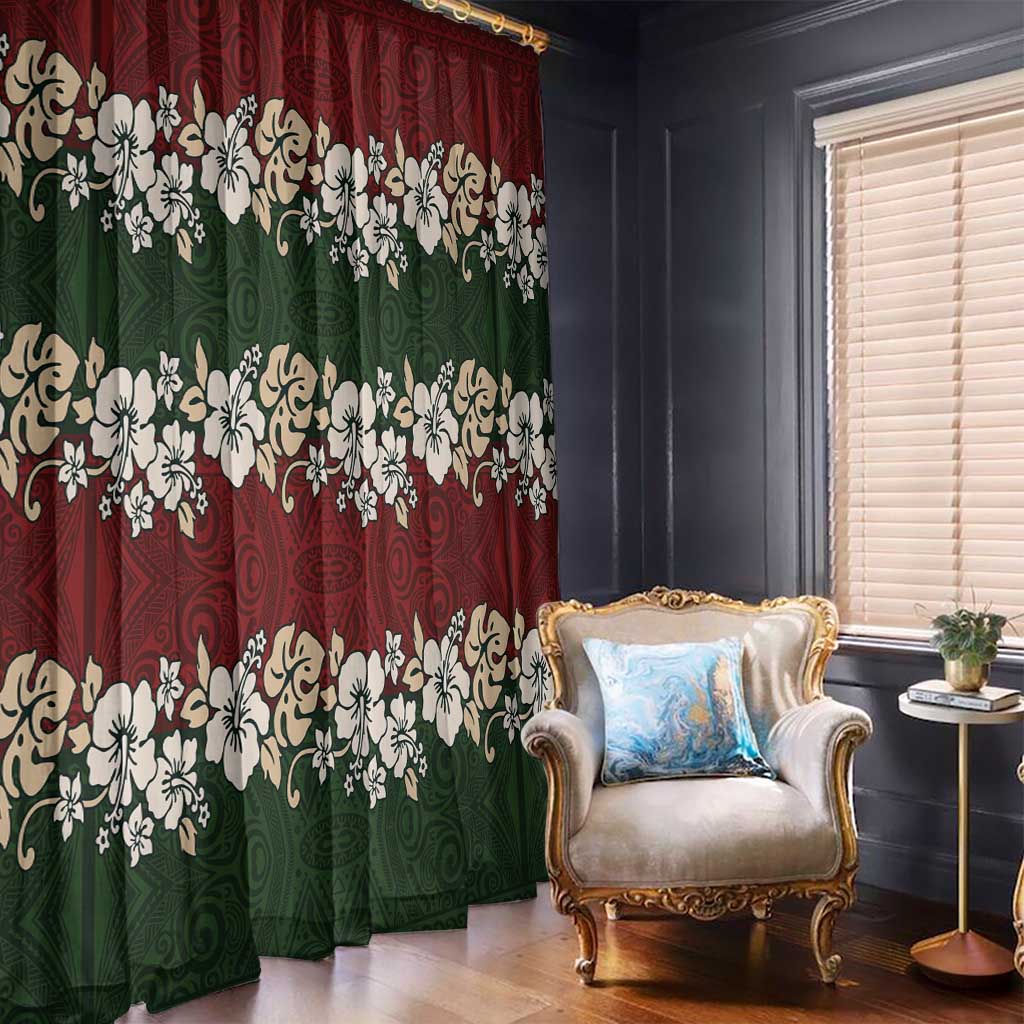 Hawaiian Hibiscus Christmas Color Window Curtain Unique