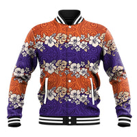 Hawaiian Hibiscus Baseball Jacket Orange and Purple Unique