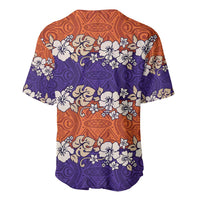 Hawaiian Hibiscus Baseball Jersey Orange and Purple Unique LT01 - Polynesian Pride
