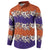 Hawaiian Hibiscus Button Sweatshirt Orange and Purple Unique