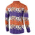 Hawaiian Hibiscus Button Sweatshirt Orange and Purple Unique