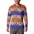 Hawaiian Hibiscus Button Sweatshirt Orange and Purple Unique