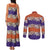 Hawaiian Hibiscus Couples Matching Tank Maxi Dress and Long Sleeve Button Shirt Orange and Purple Unique