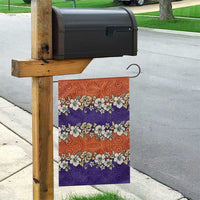 Hawaiian Hibiscus Garden Flag Orange and Purple Unique